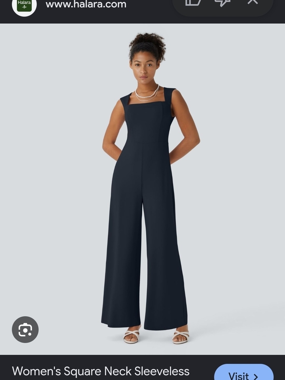 HALARA Square Neck Sleeveless Wide-Leg Jumpsuit